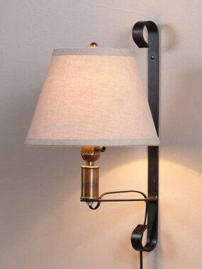 New Wrought iron Plug in Wall Lamp with Shade